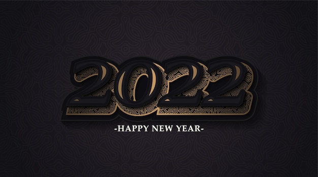 Feliz ano novo 2022 padrão de design de ornamento de texto
