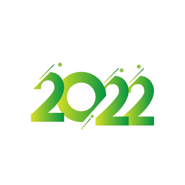 Feliz ano novo 2022 tipografia gradiente logotipo ilustração vetorial fundo texs design