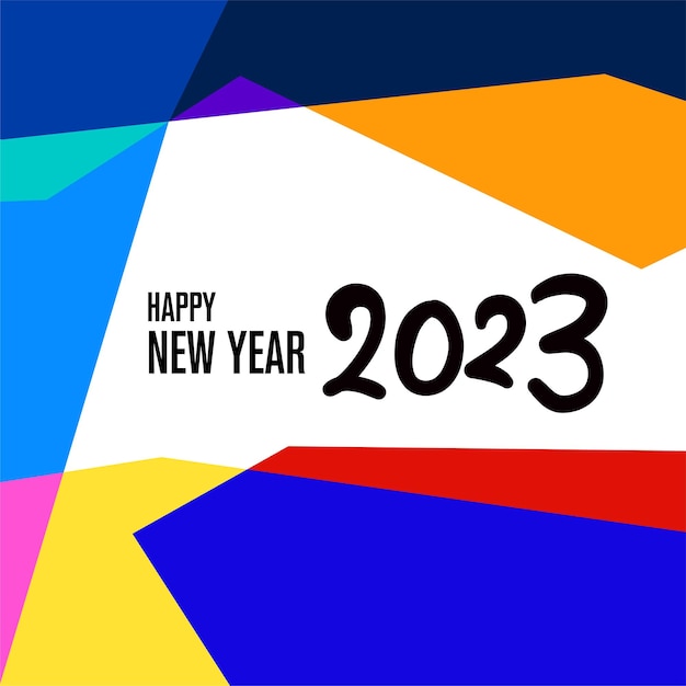 Vetor feliz ano novo 2023 abstrato colorido para mídias sociais