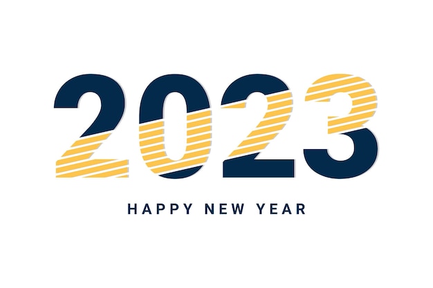 Feliz ano novo 2023 banner criativo e design de texto.