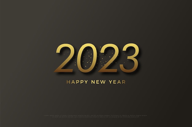 Feliz ano novo 2023 com dourado gilitter