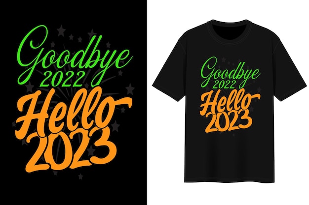 Vetor feliz ano novo 2023. design de camiseta vetorial.