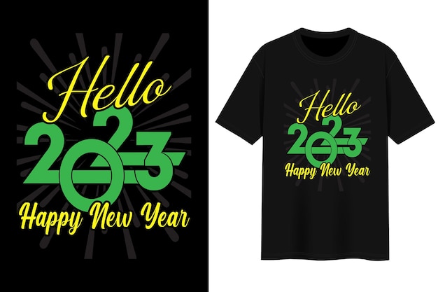 Vetor feliz ano novo 2023. design de camiseta vetorial.