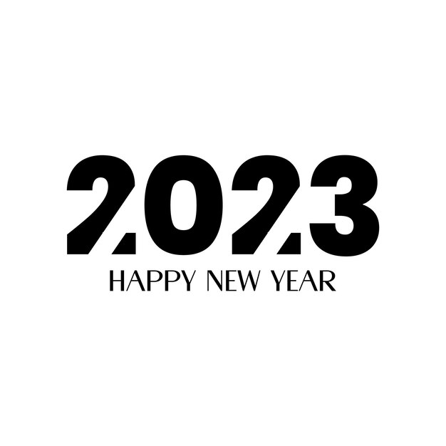 Feliz ano novo 2023 design de letras de texto