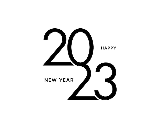 Feliz ano novo 2023 design de tipografia de texto