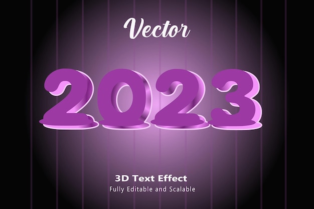 Feliz Ano Novo 2023 Efeito de Texto 3D