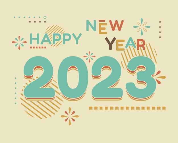 Feliz ano novo 2023 fundo de cartão de férias de celebração