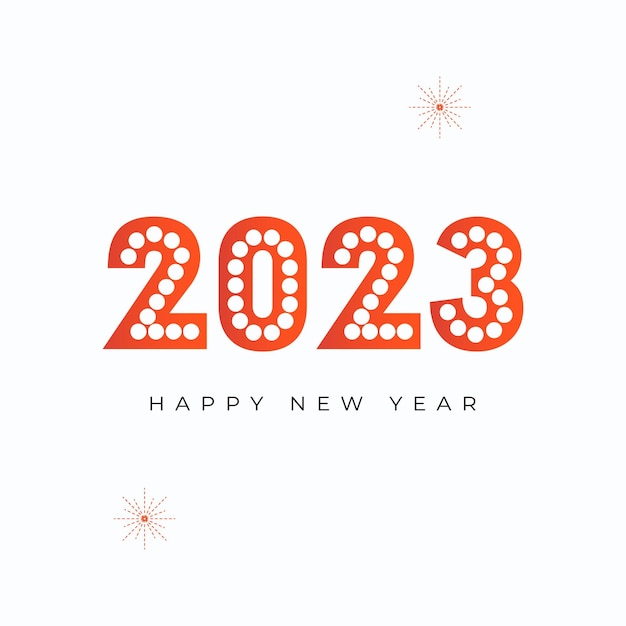 Vetor feliz ano novo 2023 fundo de celebração do feriado