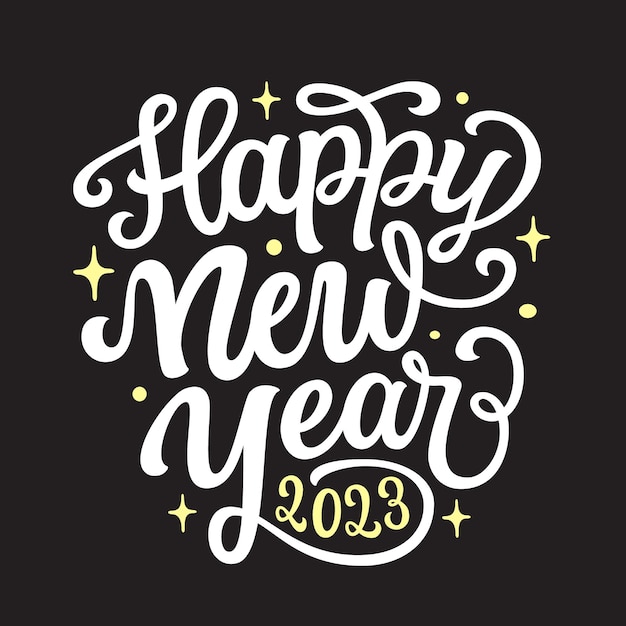 Feliz ano novo 2023 letras de mão