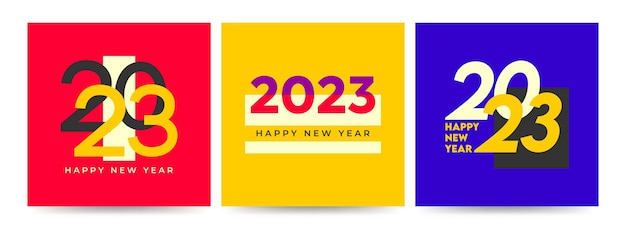 Vetor feliz ano novo 2023 modelo de banner quadrado