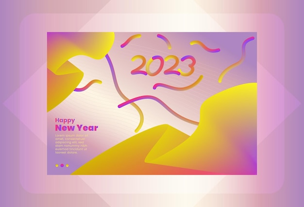 Feliz ano novo 2023. número com fundo desfocado colorido.