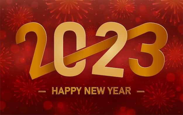 Feliz ano novo 2023 padrão festivo na cor de fundo