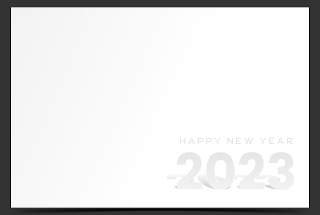 Vetor feliz ano novo 2023 papel 3d fundo e sombra com espaço de cópia