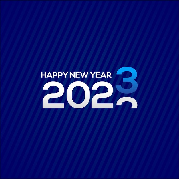 Feliz ano novo 2023 tipografia azul