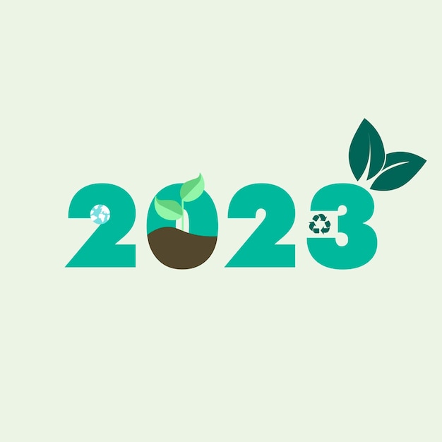 Feliz ano novo 2023 versão verde, faça 2023 verde. ir verde. design de capa 2023, logotipo 2023