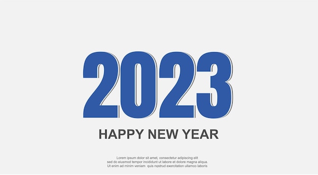 Feliz ano novo 2023 vintage. com número azul