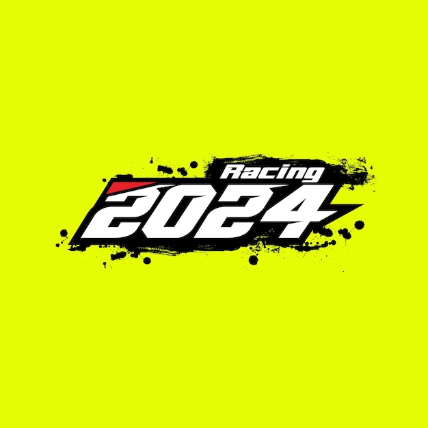 Feliz ano novo 2024 corrida Vetor Premium