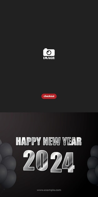 Vetor feliz ano novo 2024 design de tipografia para saudação de cartaz de banner de fundo