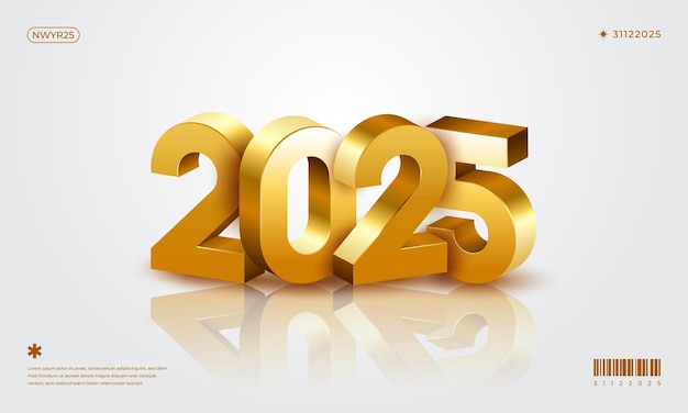 Feliz Ano Novo 2025 Desenho vetorial para cartaz de saudação e celebração do ano novo 2025