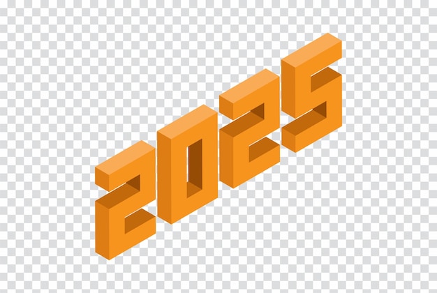 Feliz Ano Novo 2025 Design de Tipografia de Texto