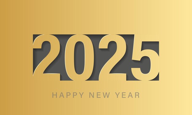 Vetor feliz ano novo 2025 fundo vetorial modelo de design de capa de brochura ou calendário