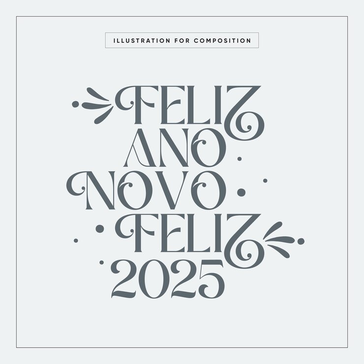 Vetor feliz ano novo 2025 ilustração vetorial