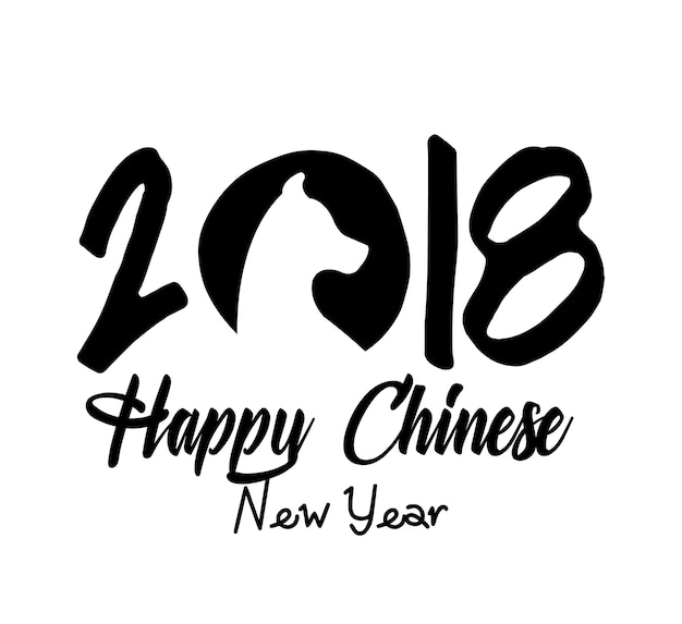 Feliz ano novo chinês 2018 cartaz ilustração vetorial design