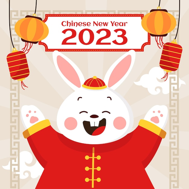 Feliz ano novo chinês 2023 ano de coelho