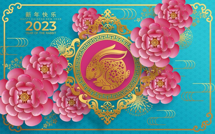 Feliz ano novo chinês 2023 ano do coelho