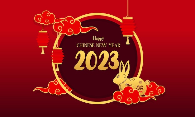 Feliz ano novo chinês 2023, ano do fundo luxuoso do coelho