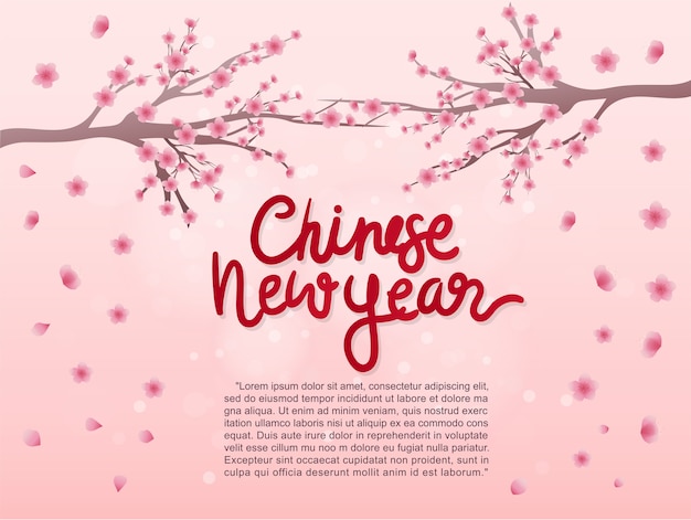 Feliz ano novo chinês com flor de peônia