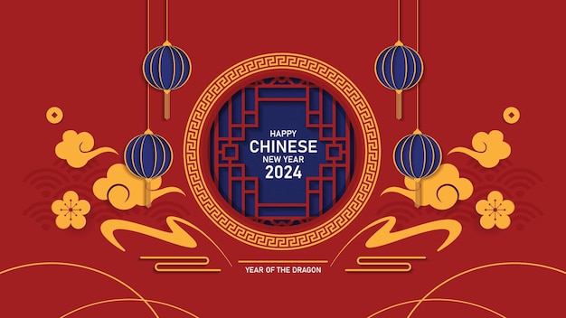 Feliz Ano Novo Chinês Desenho vetorial