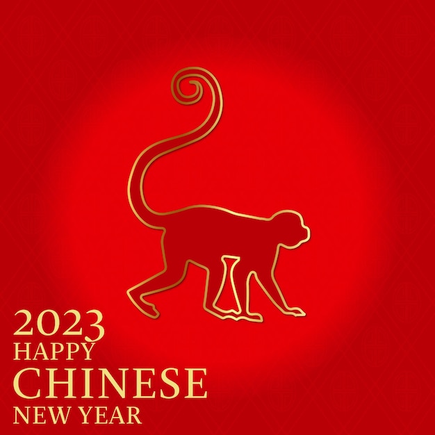 Feliz ano novo chinês do macaco 2023 no vermelho