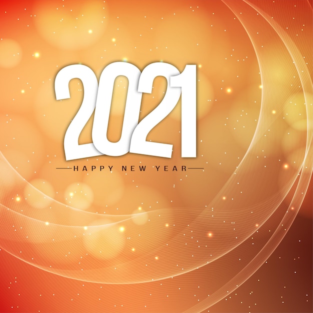 Feliz ano novo com fundo ondulado de 2021 brilhos