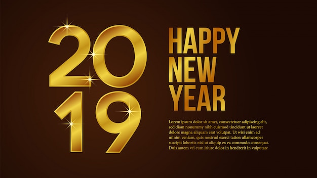 Feliz ano novo com número de ouro