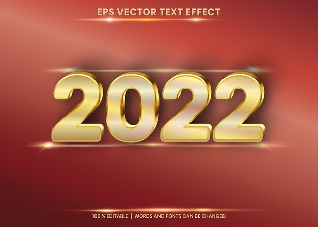 Feliz ano novo de 2022, efeito de texto editável em 3D no fundo
