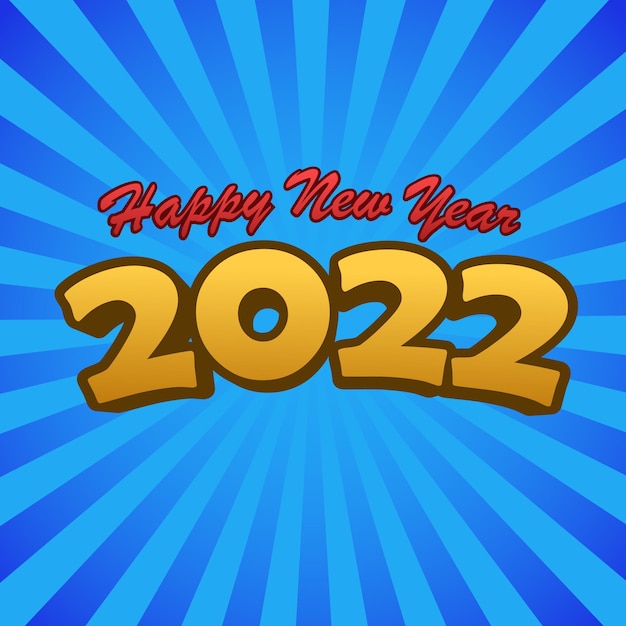 Feliz ano novo design de texto 2022