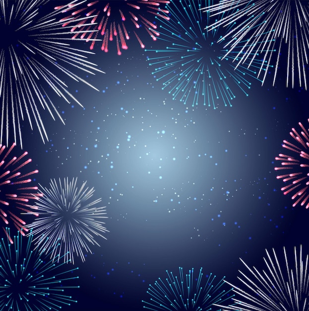 Feliz Ano Novo fogos de artifício confeti imagens de fundo coleções fofo Vector fogos de artificio de férias