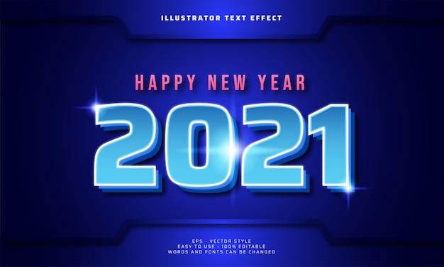 Feliz ano novo futurista de 2021