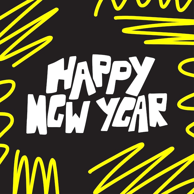 Feliz ano novo mão lettering