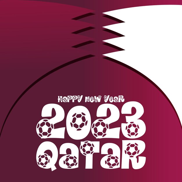 Vetor feliz ano novo qatar 2023 design post