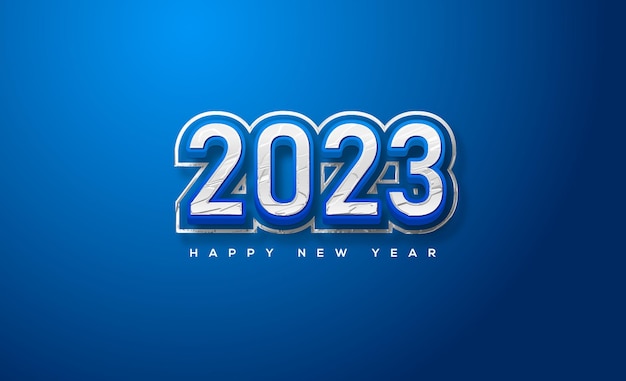 Feliz ano novo simples e moderno número 2023