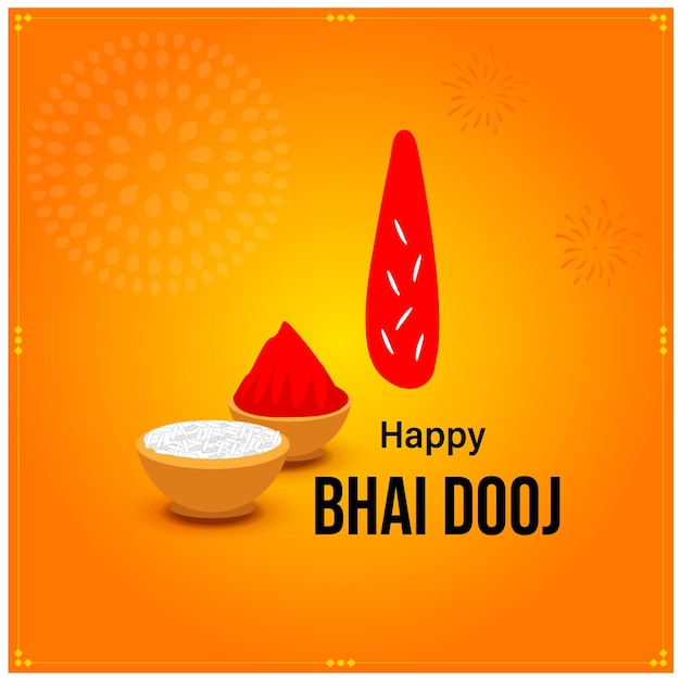 Feliz bhai dooj indian hindu festival celebração vector design bhau teej bhau beej