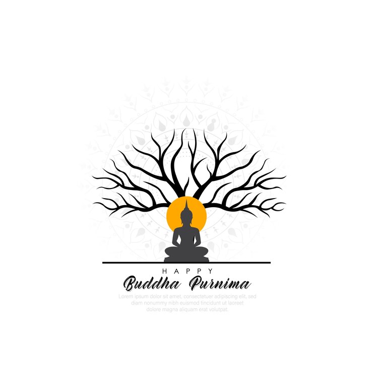 Feliz Buddha Purnima Vesak, festival budista-vetor