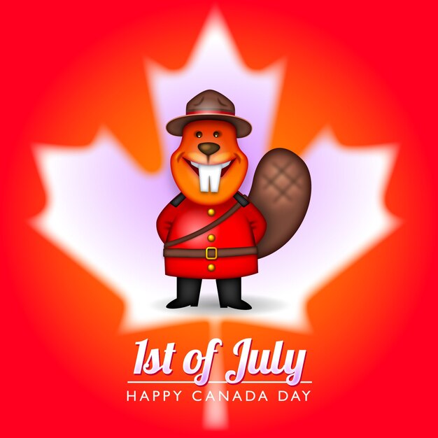 Feliz canadá dia royal canadian montado beaver design