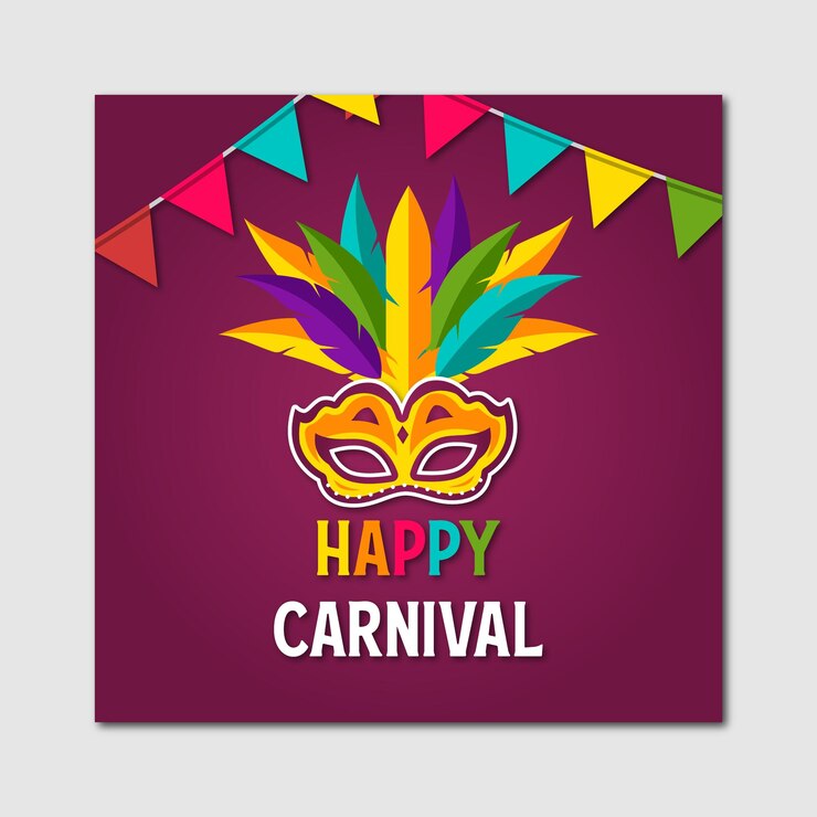 Vetor feliz carnaval modelo de postagem de mídia social