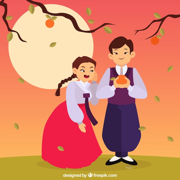 Feliz chuseok fundo