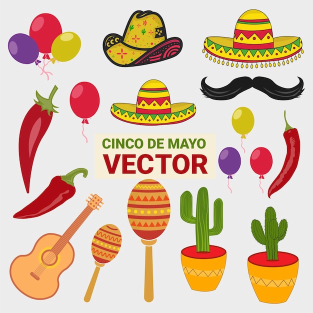 Vetor feliz cinco de mayo vetor 5 de maio feriado no méxico