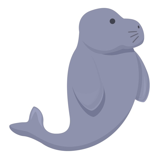 Vetor feliz desenho animado do ícone do dugongo vetor peixe-boi do mar mamífero selvagem