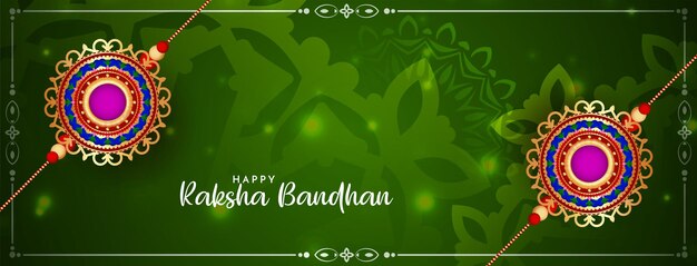 Feliz design de banner de celebração do festival tradicional raksha bandhan